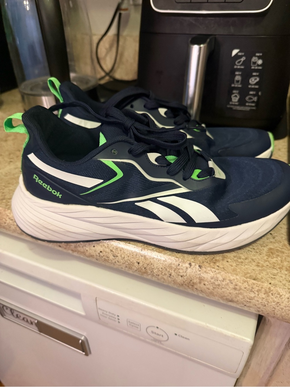 Reebok Men’sNavy and Green Athletic Shoes